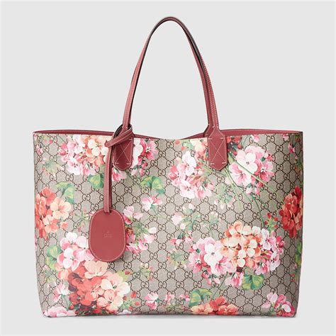 gucci reversible gg blooms leather tote|gucci reversible canvas tote.